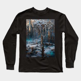 Frozen Forest Fantasy Art Style Long Sleeve T-Shirt